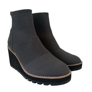 Eileen Fisher London Recycled Stretch Knit Bootie Size 6 Gray Minimalist Chic